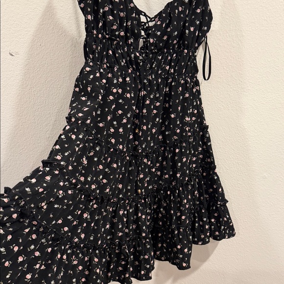 Floral Black Mini Dress - Picture 3 of 10